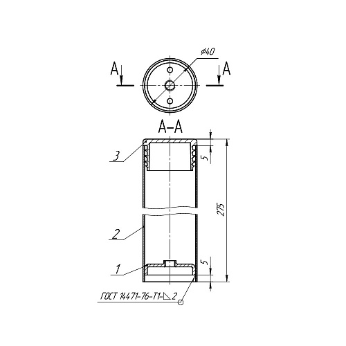 НОЖКА КРОВАТНАЯ  С ГАЙКОЙ, H=275 мм* НОЖКА КРОВАТНАЯ  С ГАЙКОЙ, H=275 мм*